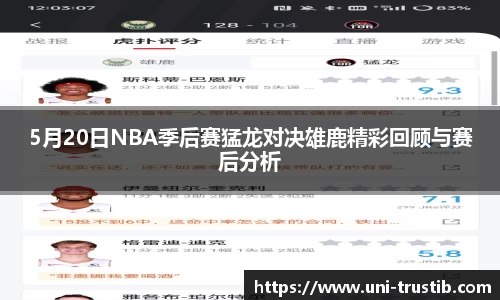 5月20日NBA季后赛猛龙对决雄鹿精彩回顾与赛后分析